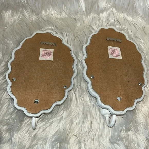 Vintage set of 2 mirror sconces. HOMCO. Home Interior. Pink white. - Picture 4 of 4